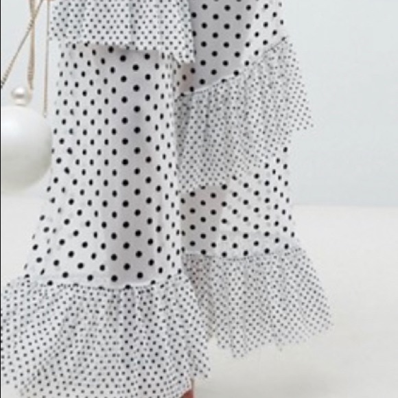 ✨ASOS Design Polka Dot Ruffle Mesh Pants US 10 - Picture 2 of 4